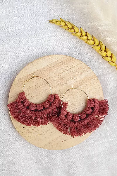 Boucles d'oreilles Otillie rouge